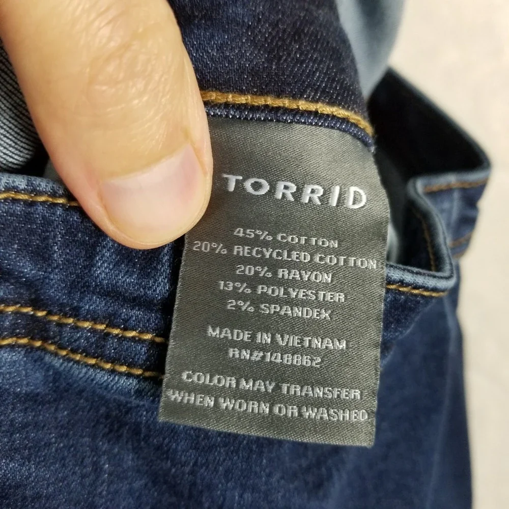 Torrid Denim Jumpsuit Women Plus Size 00 Dark Blue Wide Leg Sleeveless Stretch